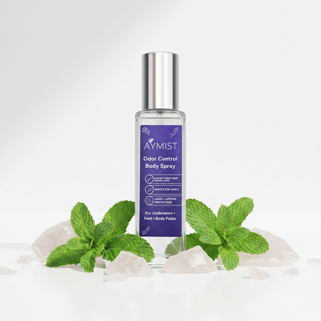 AYMIST Alum Body Spray lifestyle photography